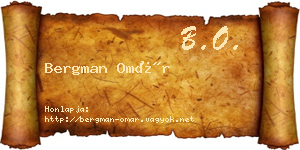 Bergman Omár névjegykártya